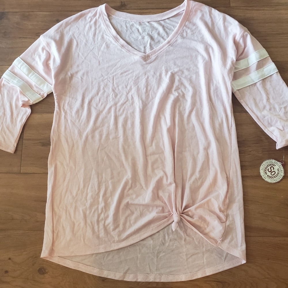 NWT 3/4 sleeve peach tshirt